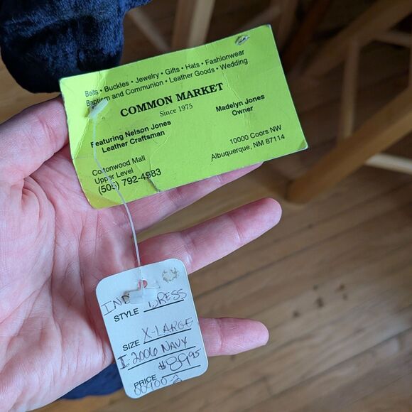 NWT Vintage 90s French Gear Blue Maxi Dress Mixed Media Boho Whimsygoth Size XL - Picture 12 of 12